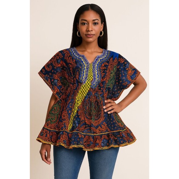 CCC Colorful Hitarget Vibrant Cotton Dashiki Unique Embroidery African Wax Print - Picture 2 of 9